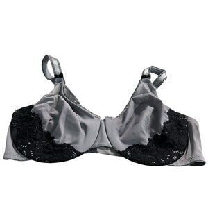 Olga Bra 36D Push Up Bra 35063 Luxury Lift Added Support By Warners Black Gray